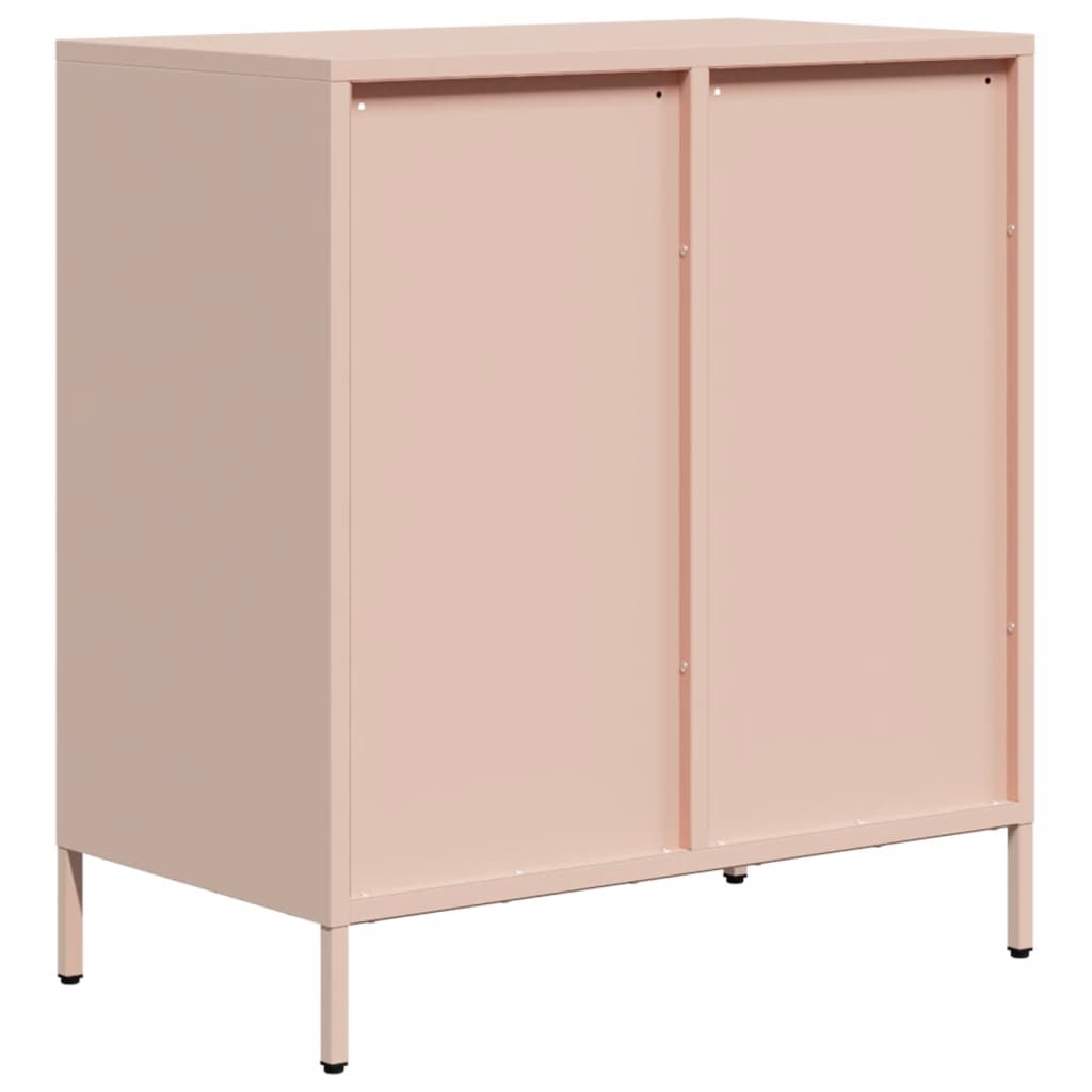 vidaXL Aparador de acero laminado en frío rosa 68x39x73,5 cm