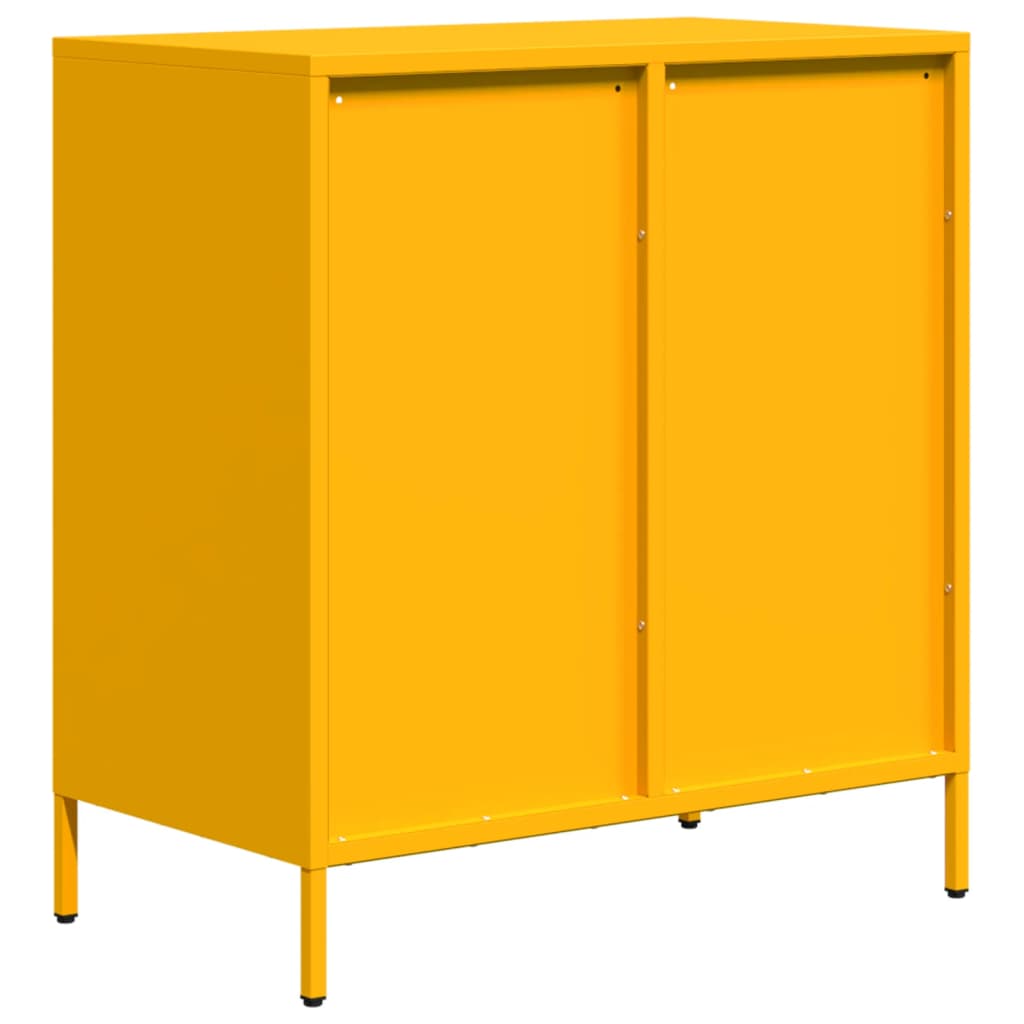 vidaXL Aparador acero laminado en frío amarillo mostaza 68x39x73,5 cm