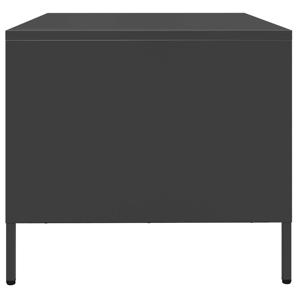 vidaXL Mesa de centro acero laminado en frío negro 101,5x50x43,5 cm