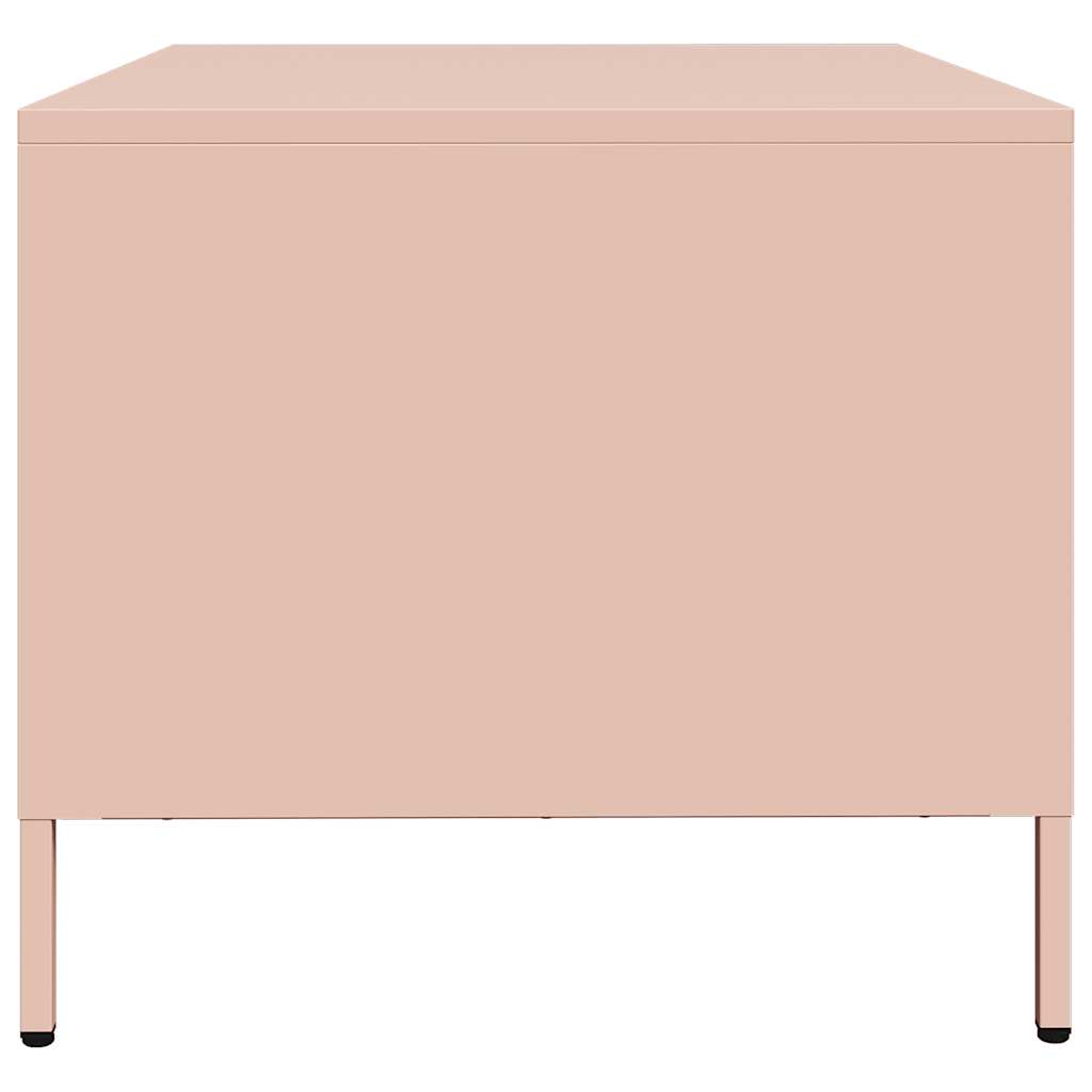 vidaXL Mesa de centro acero laminado en frío rosa 101,5x50x43,5 cm