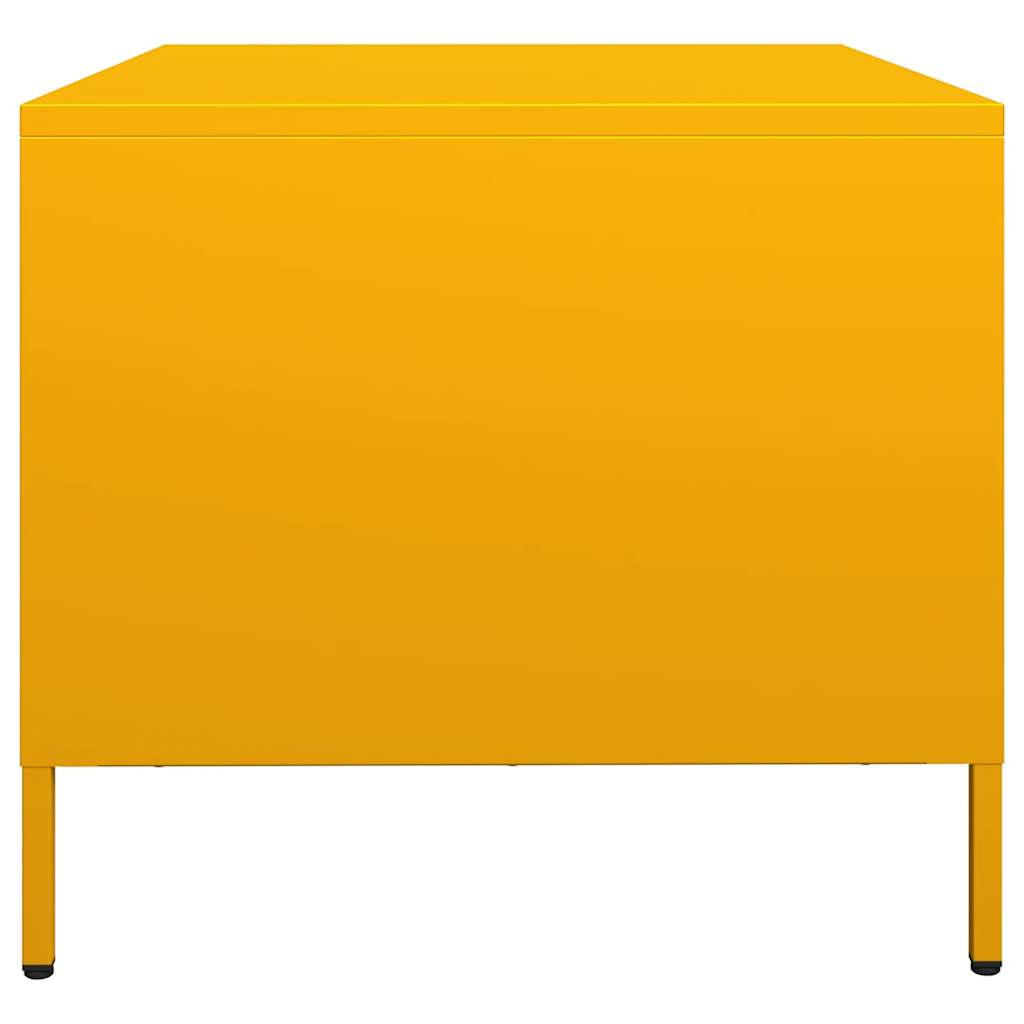 vidaXL Mesa de centro acero laminado en frío amarillo 101,5x50x43,5 cm