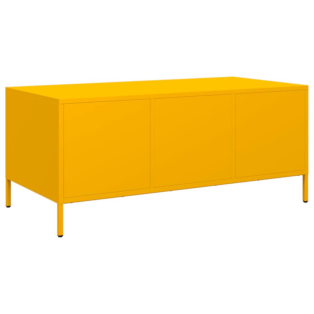 vidaXL Mesa de centro acero laminado en frío amarillo 101,5x50x43,5 cm