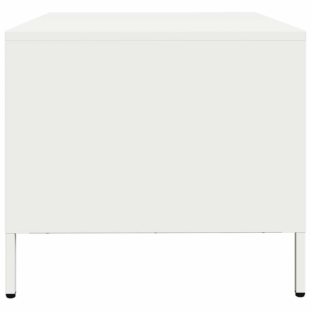 vidaXL Mesa de centro acero laminado en frío blanco 101,5x50x43,5 cm