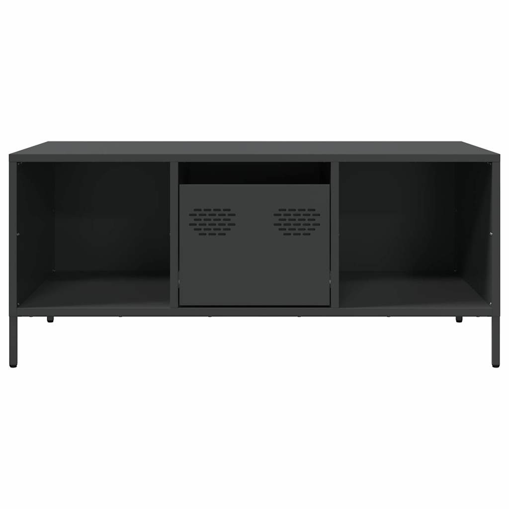 vidaXL Mesa de centro acero laminado en frío negro 101,5x50x43,5 cm