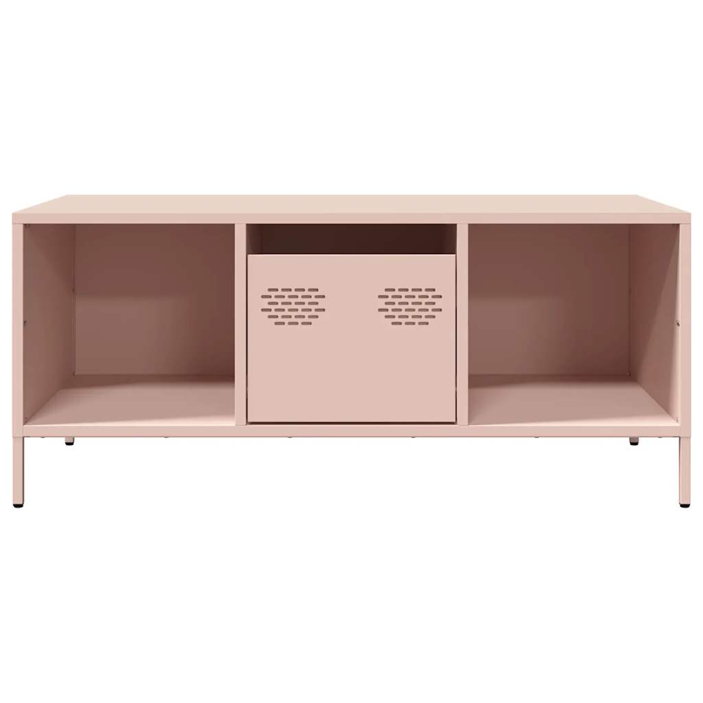 vidaXL Mesa de centro acero laminado en frío rosa 101,5x50x43,5 cm