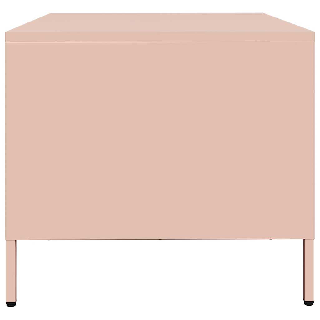 vidaXL Mesa de centro acero laminado en frío rosa 101,5x50x43,5 cm