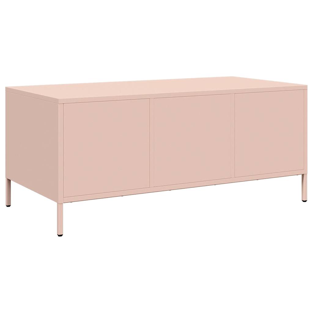 vidaXL Mesa de centro acero laminado en frío rosa 101,5x50x43,5 cm