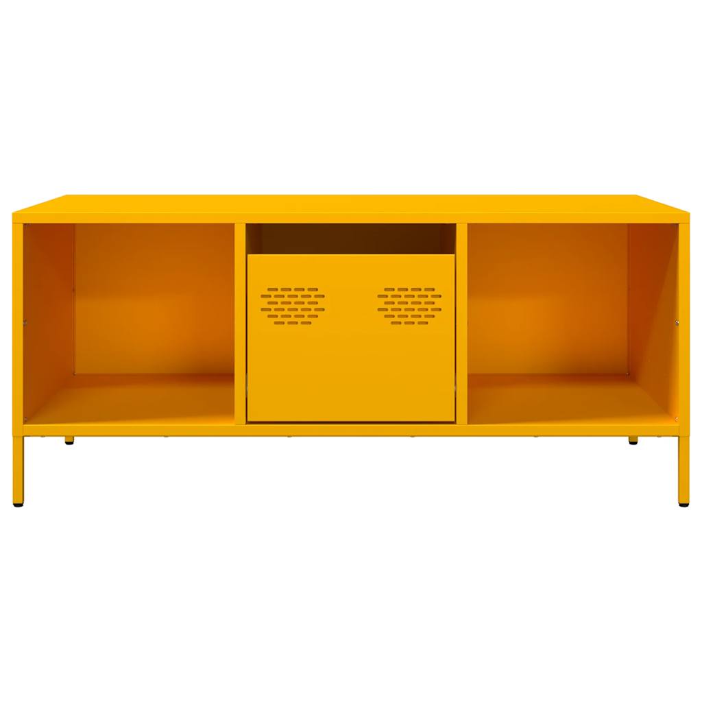 vidaXL Mesa de centro acero laminado en frío amarillo 101,5x50x43,5 cm