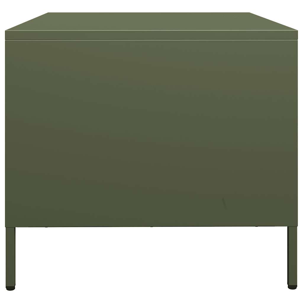 vidaXL Mesa de centro acero laminado frío verde oliva 101,5x50x43,5 cm