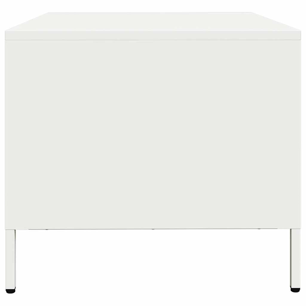 vidaXL Mesa de centro acero laminado en frío blanco 101,5x50x43,5 cm