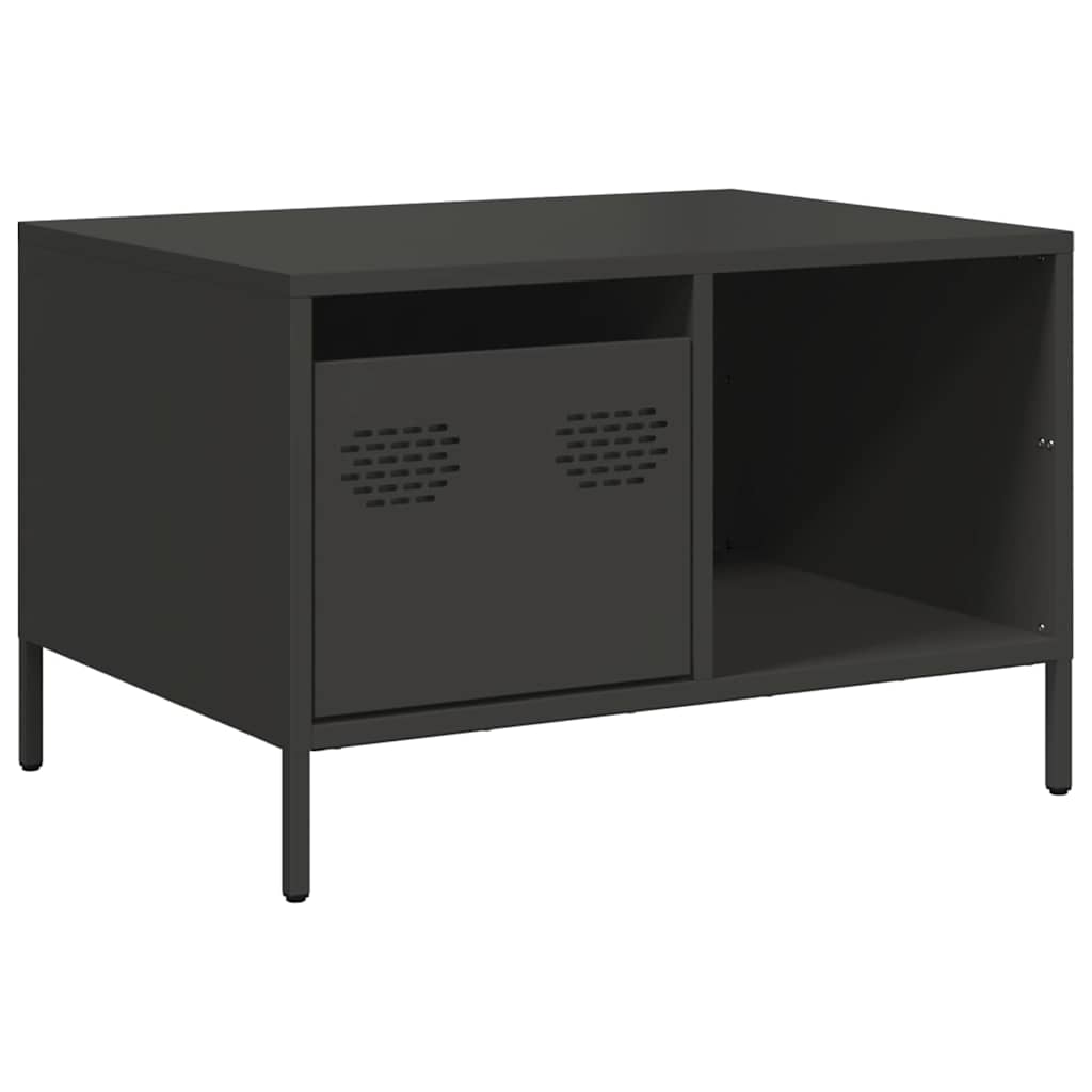 vidaXL Mesa de centro acero laminado en frío negro 68,5x50x43,5 cm