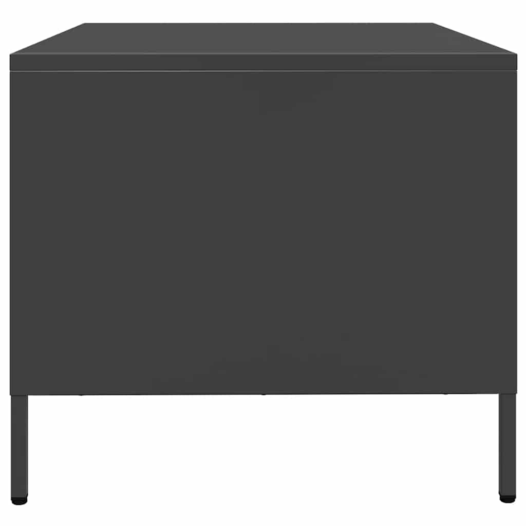 vidaXL Mesa de centro acero laminado en frío negro 68,5x50x43,5 cm