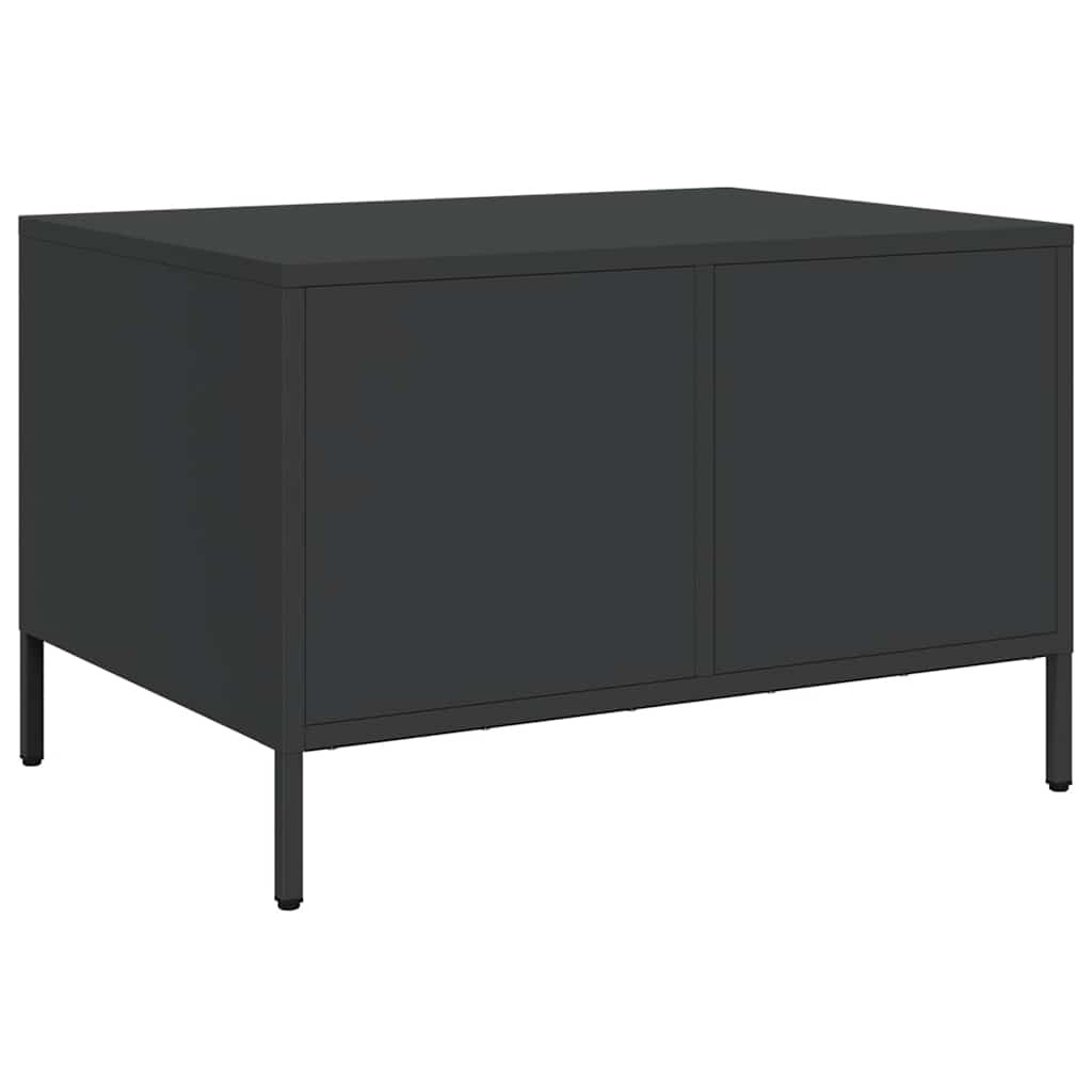 vidaXL Mesa de centro acero laminado en frío negro 68,5x50x43,5 cm