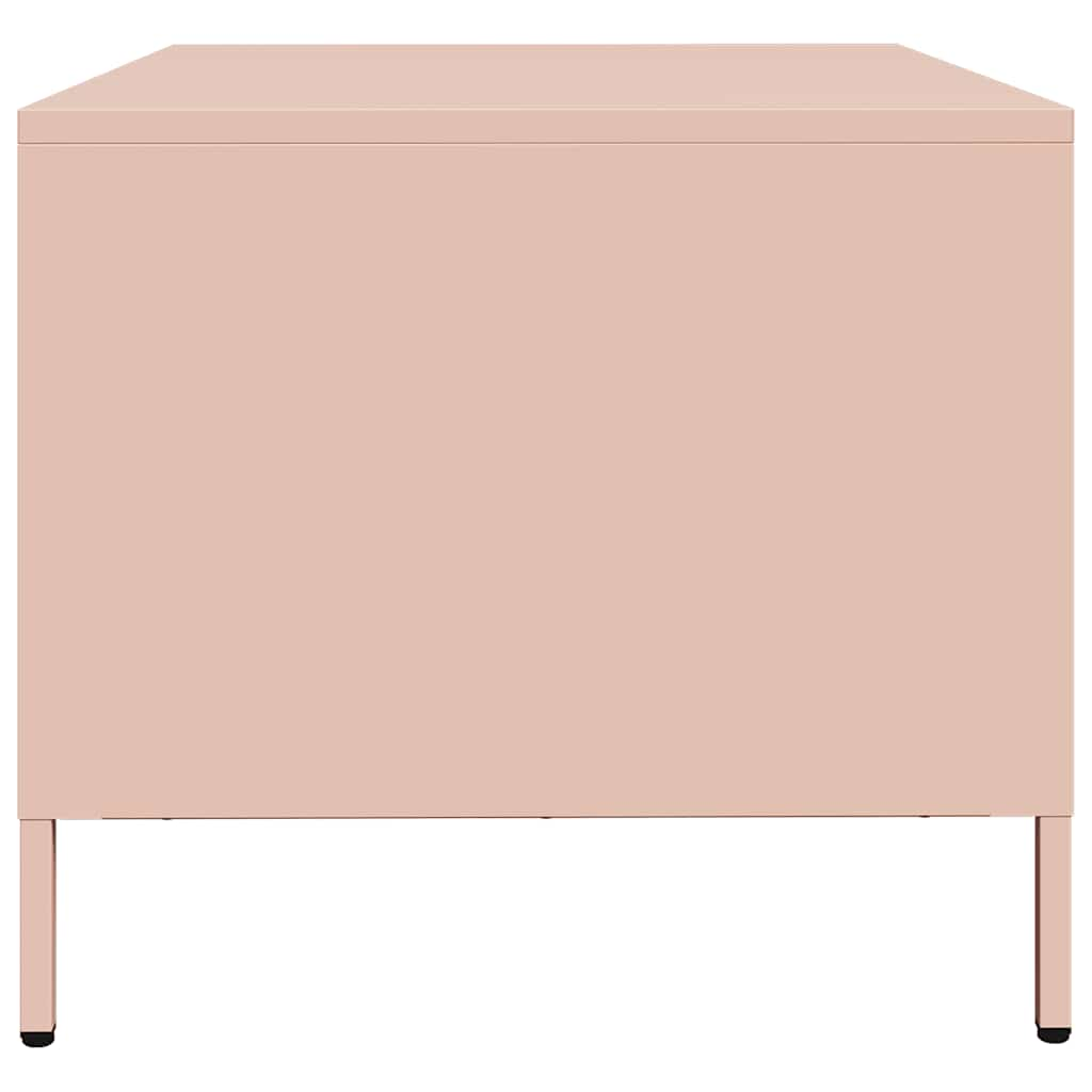 vidaXL Mesa de centro acero laminado en frío rosa 68,5x50x43,5 cm