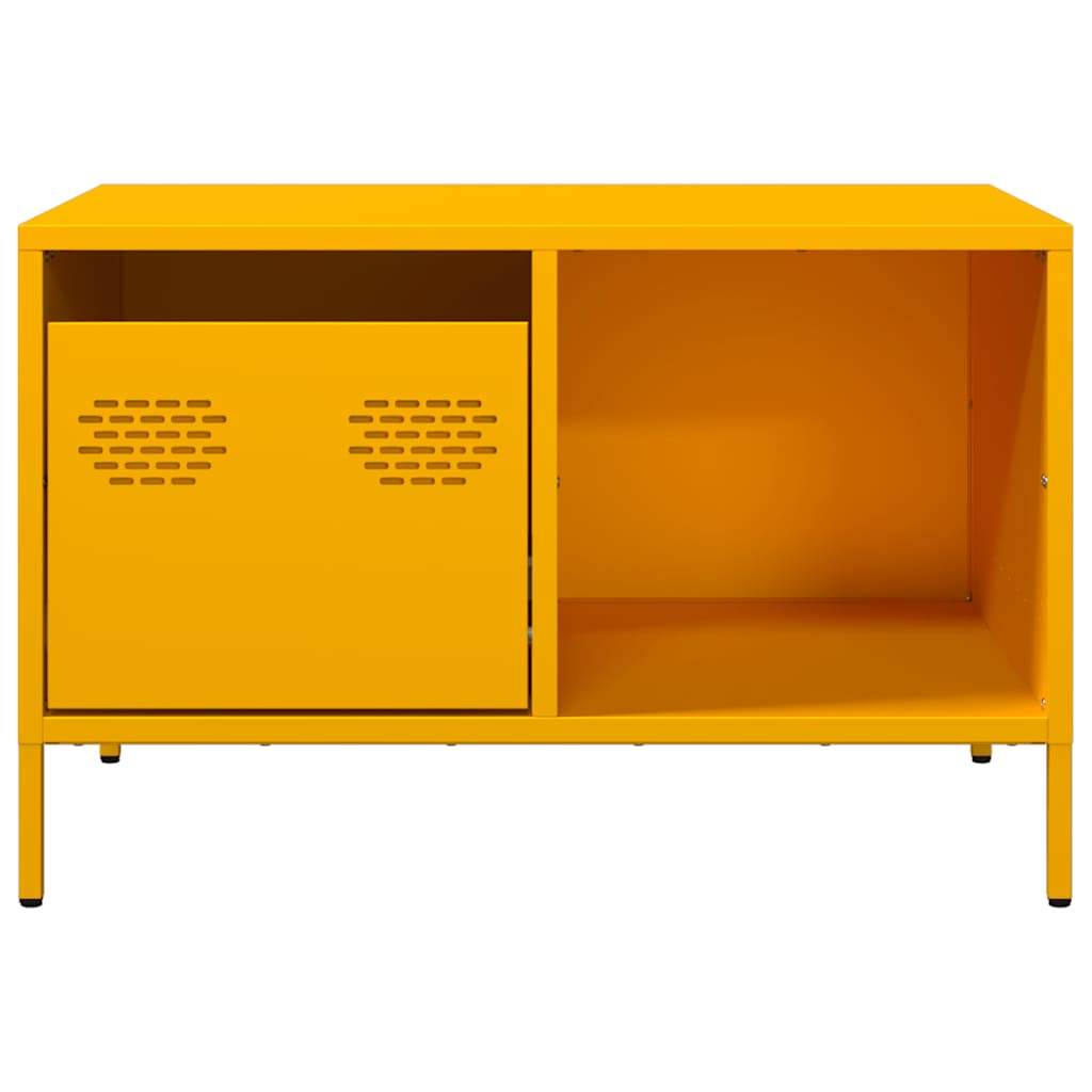 vidaXL Mesa de centro acero laminado en frío amarillo 68,5x50x43,5 cm