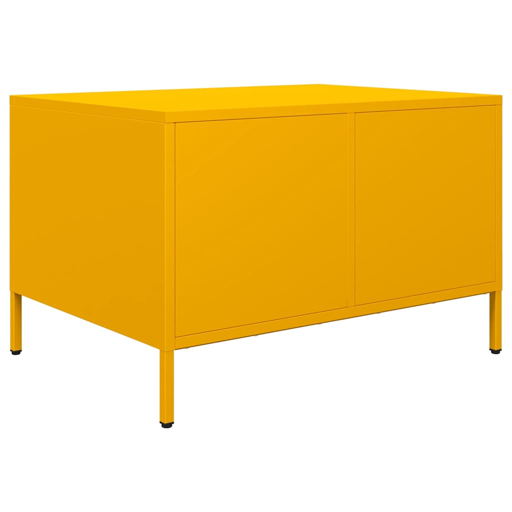 vidaXL Mesa de centro acero laminado en frío amarillo 68,5x50x43,5 cm