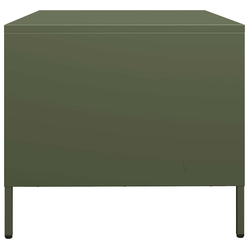 vidaXL Mesa de centro acero laminado frío verde oliva 68,5x50x43,5cm