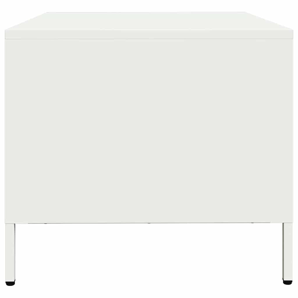 vidaXL Mesa de centro acero laminado en frío blanco 68,5x50x43,5 cm