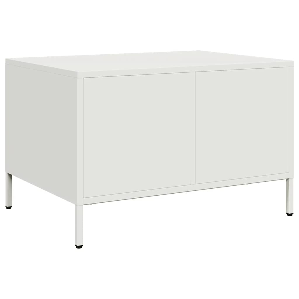 vidaXL Mesa de centro acero laminado en frío blanco 68,5x50x43,5 cm