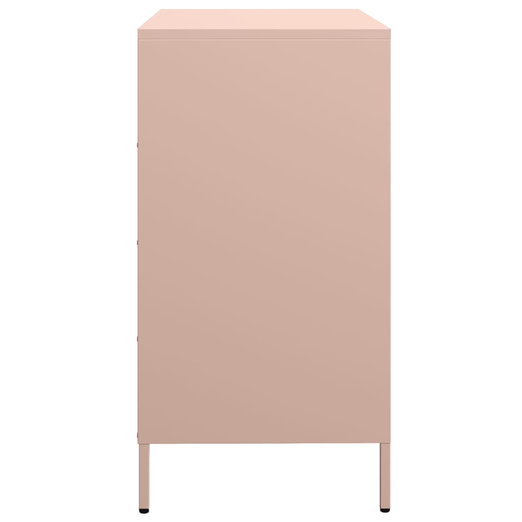 vidaXL Aparador de acero laminado en frío rosa 68x39x73,5 cm