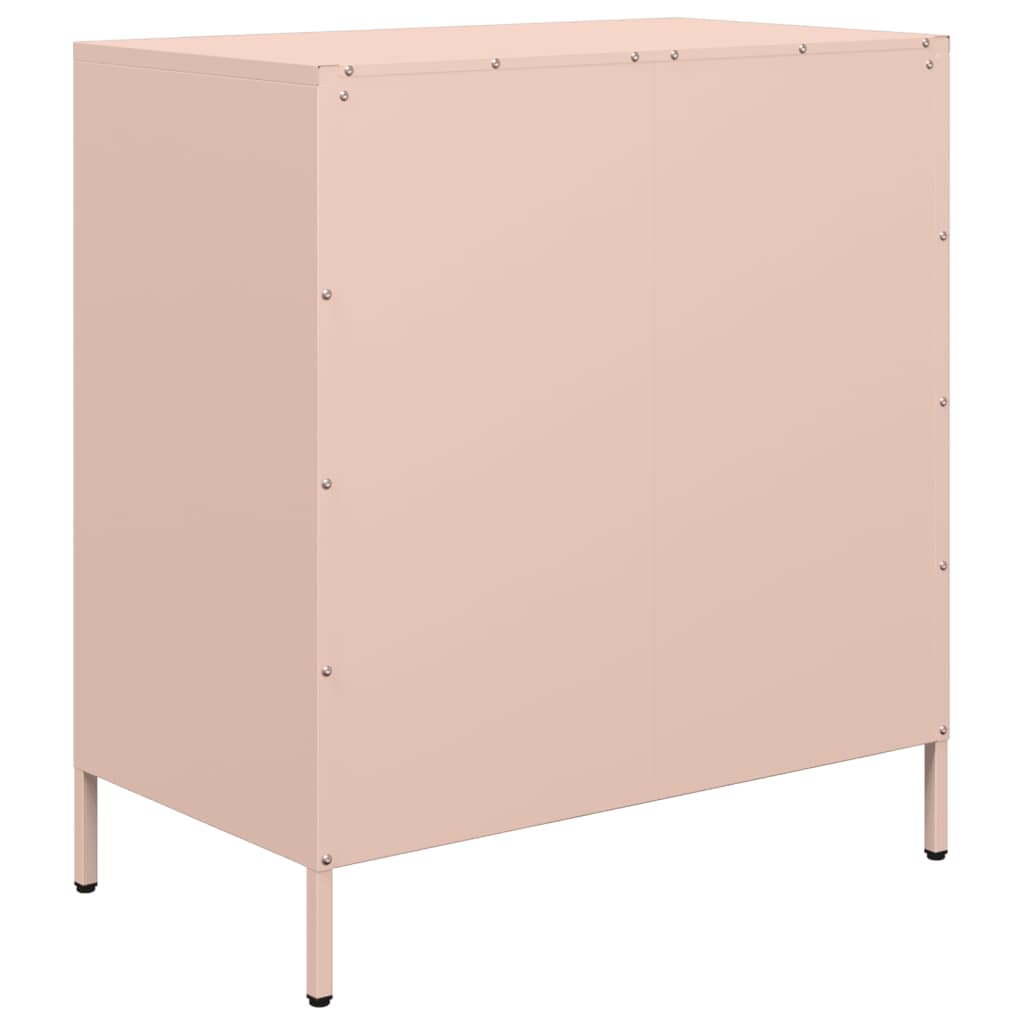 vidaXL Aparador de acero laminado en frío rosa 68x39x73,5 cm