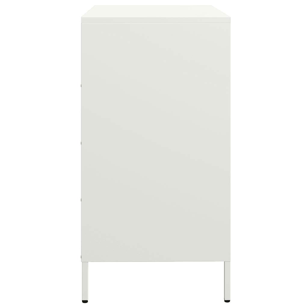 vidaXL Aparador de acero laminado en frío blanco 68x39x73,5 cm