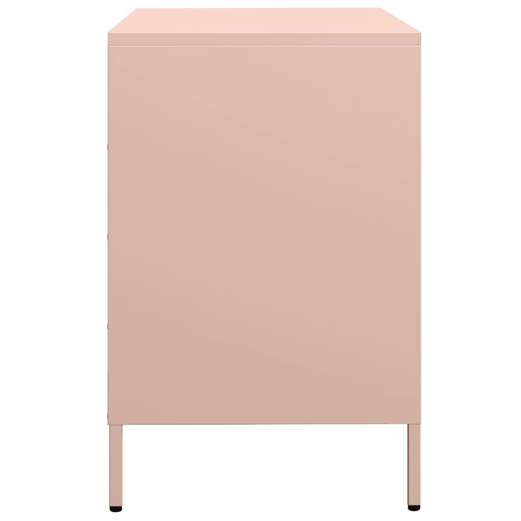 vidaXL Aparador de acero laminado en frío rosa 68x39x58,5 cm