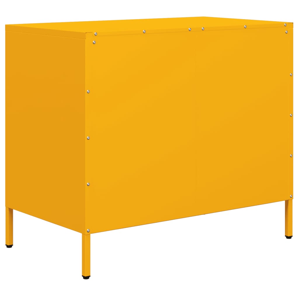 vidaXL Aparador acero laminado en frío amarillo mostaza 68x39x58,5 cm