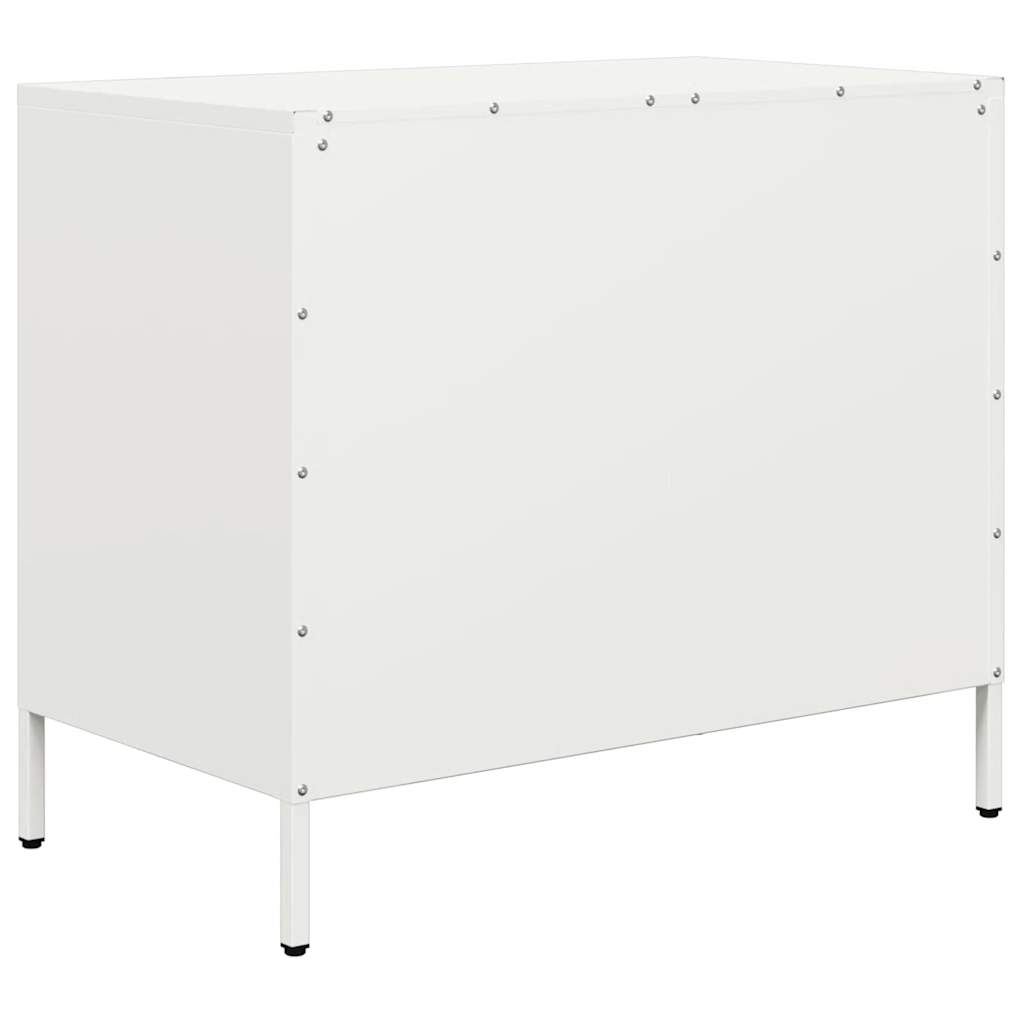 vidaXL Aparador de acero laminado en frío blanco 68x39x58,5 cm