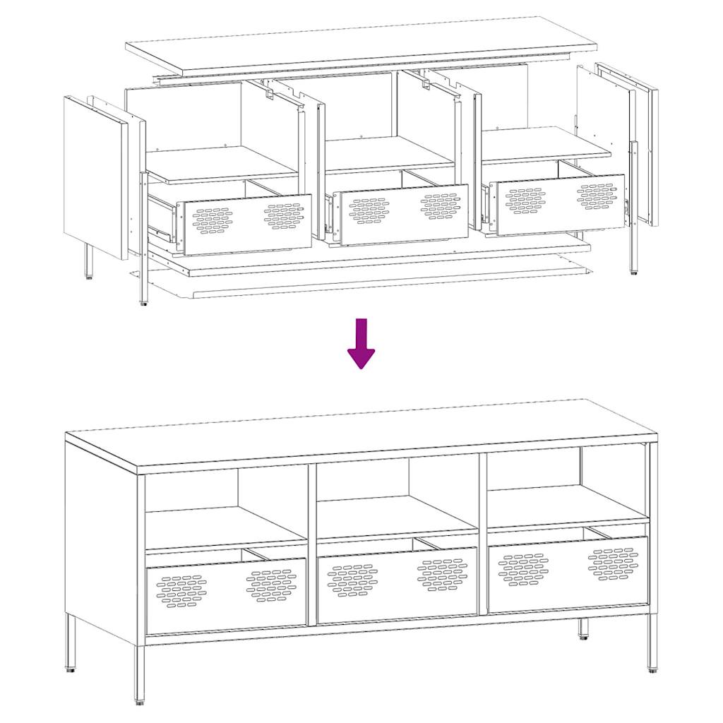 vidaXL Mueble de TV acero laminado en frío antracita 101,5x39x43,5 cm