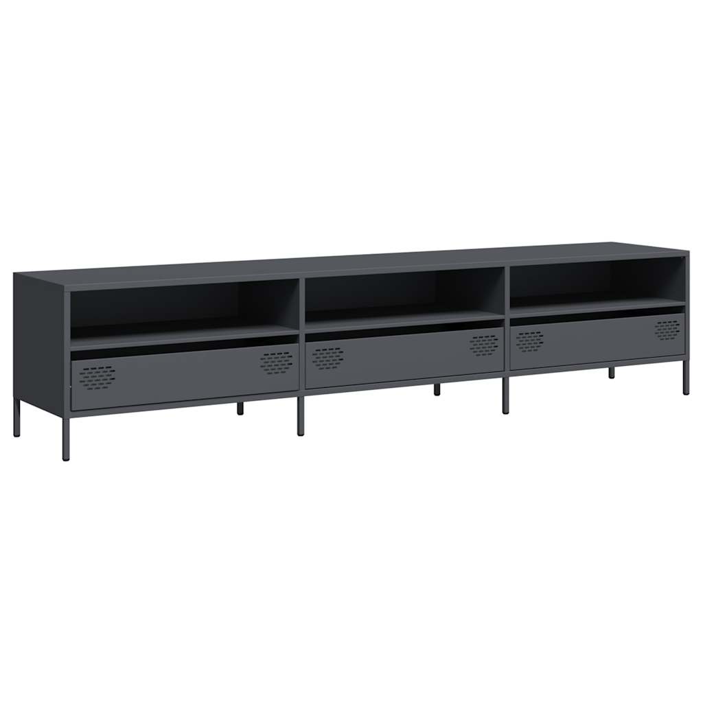 vidaXL Mueble de TV acero laminado en frío antracita 202x39x43,5 cm