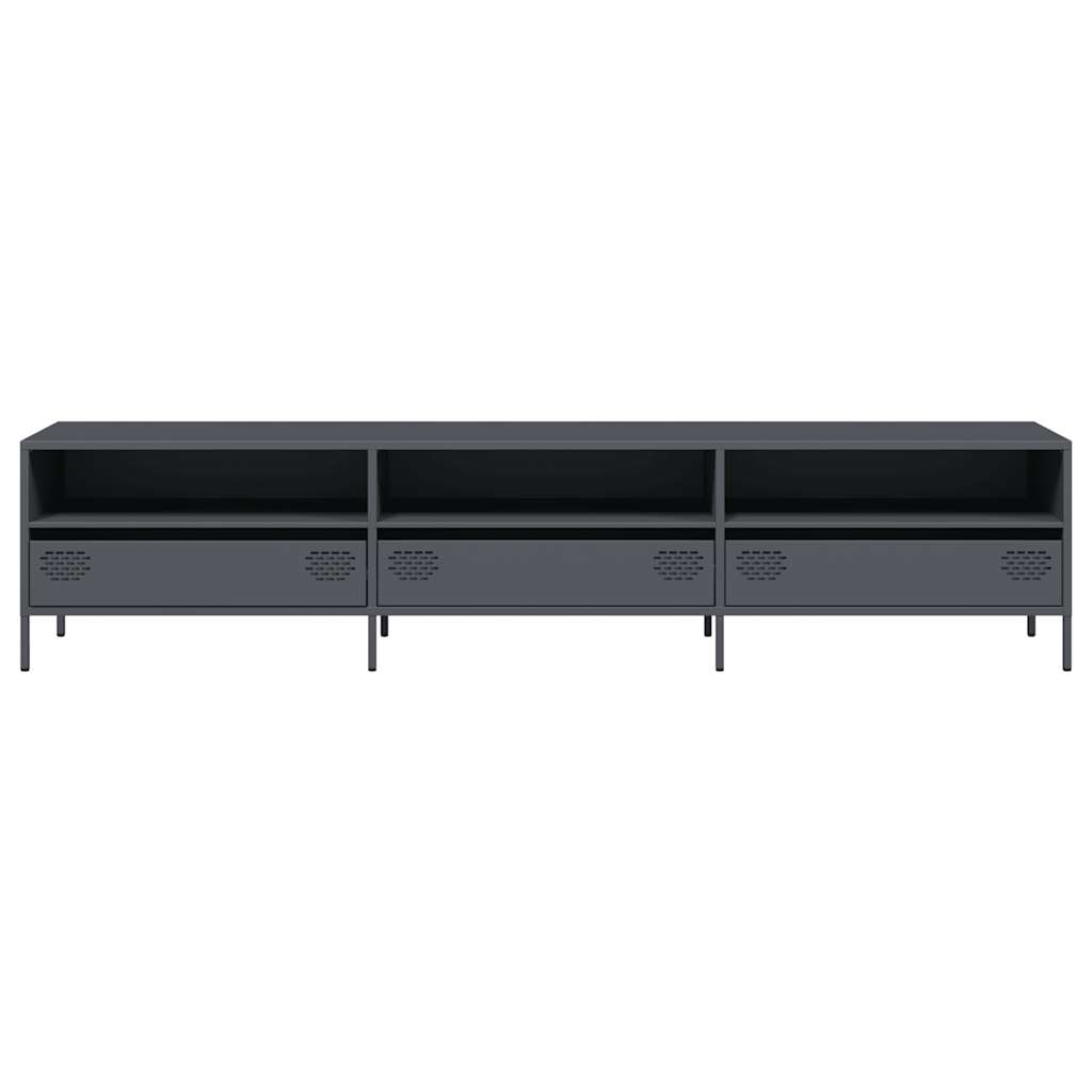 vidaXL Mueble de TV acero laminado en frío antracita 202x39x43,5 cm