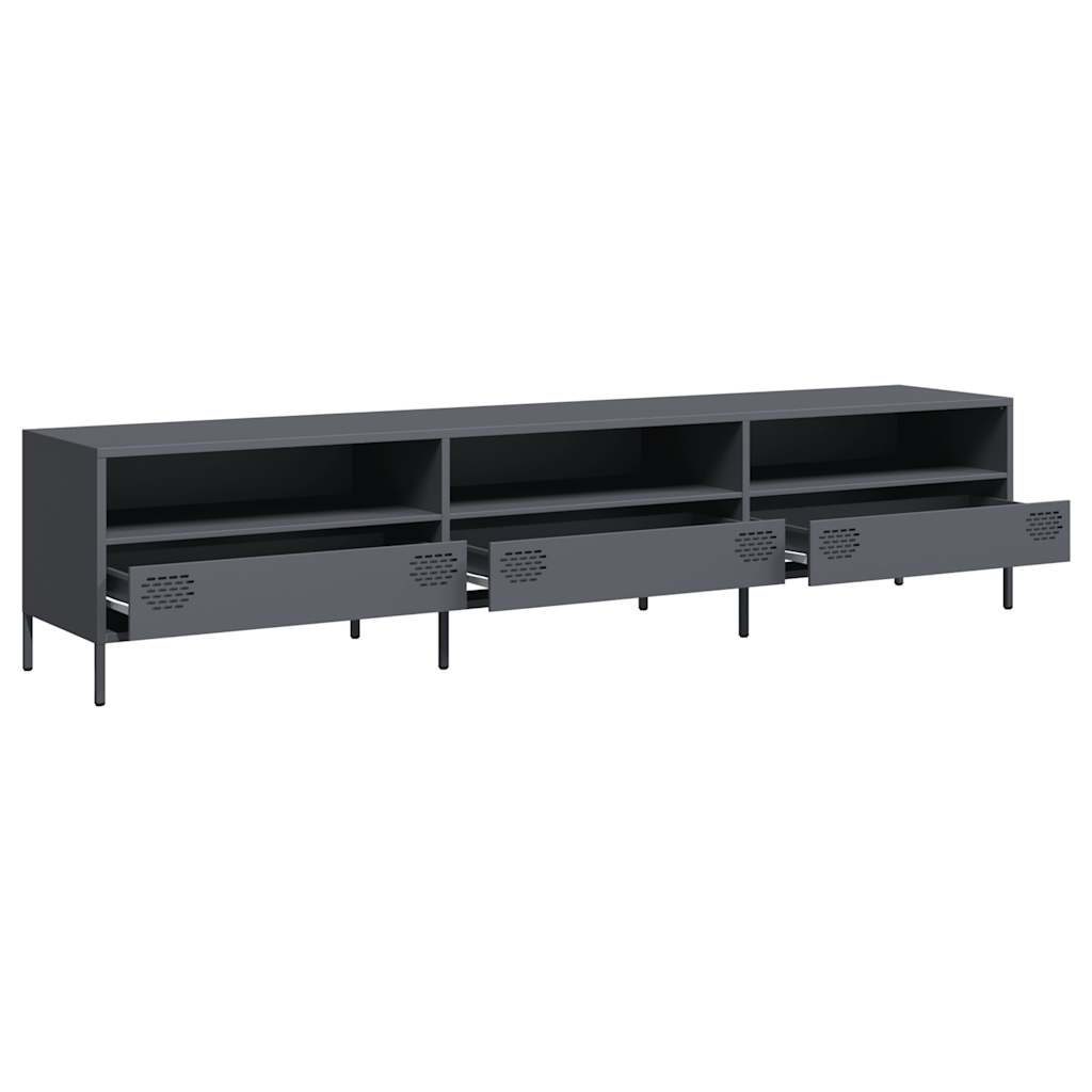 vidaXL Mueble de TV acero laminado en frío antracita 202x39x43,5 cm