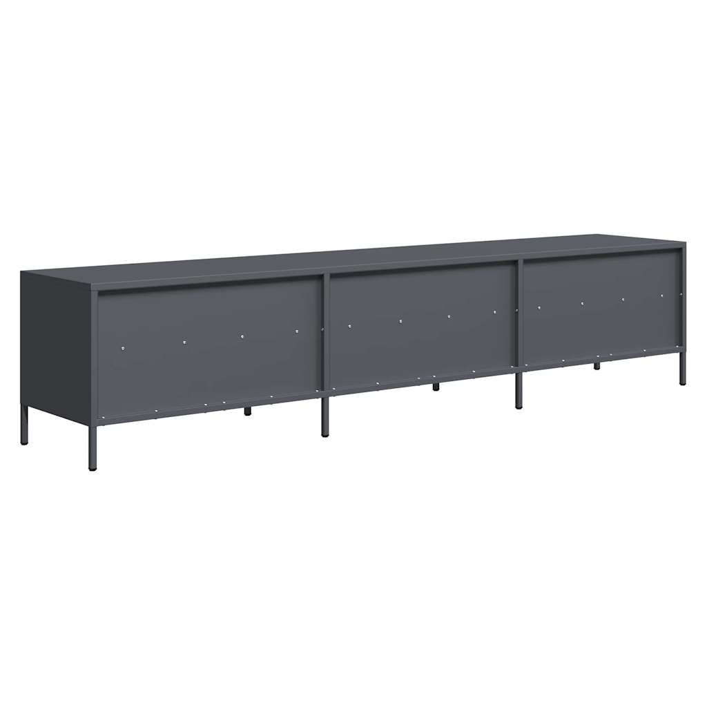 vidaXL Mueble de TV acero laminado en frío antracita 202x39x43,5 cm