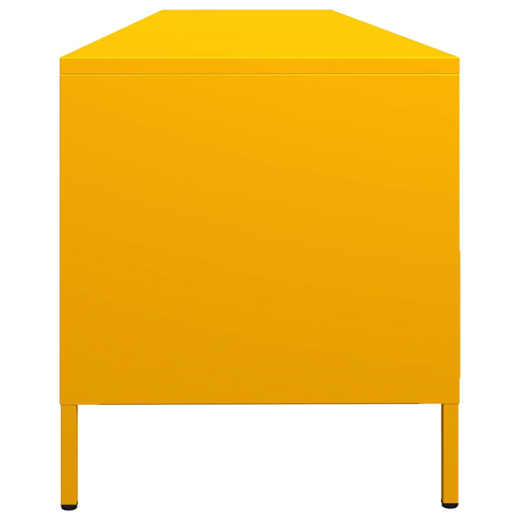 vidaXL Mueble TV acero laminado en frío amarillo mostaza 202x39x43,5cm