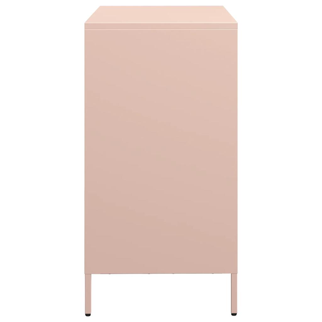 vidaXL Aparador de acero laminado en frío rosa 68x39x73,5 cm