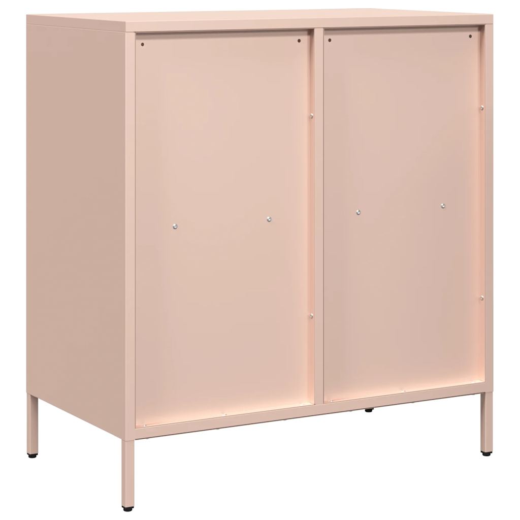 vidaXL Aparador de acero laminado en frío rosa 68x39x73,5 cm