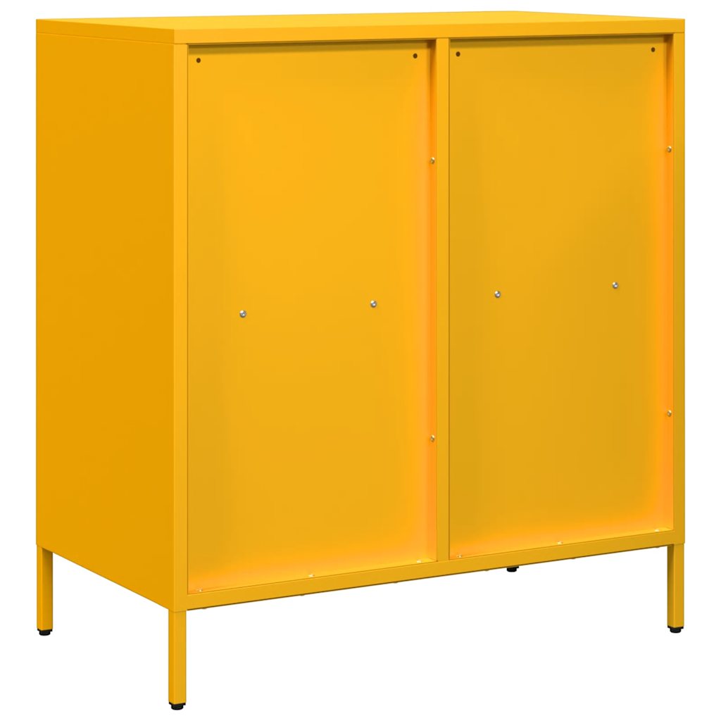 vidaXL Aparador acero laminado en frío amarillo mostaza 68x39x73,5 cm