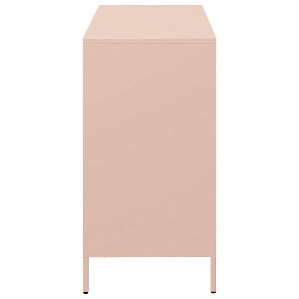 vidaXL Aparador de acero laminado en frío rosa 101,5x39x73,5 cm