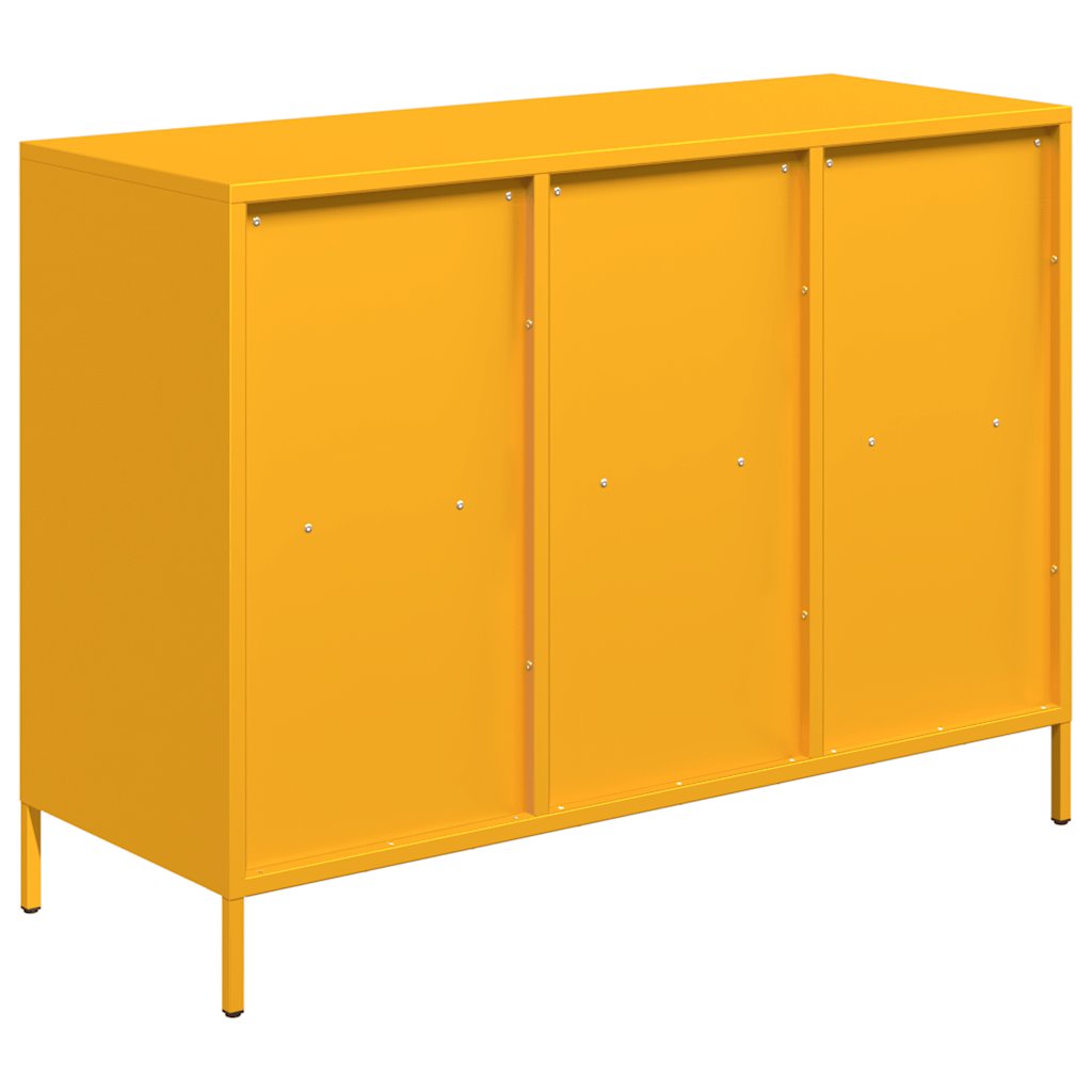 vidaXL Aparador acero laminado frío amarillo mostaza 101,5x39x73,5 cm