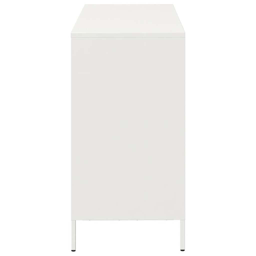 vidaXL Aparador de acero laminado en frío blanco 101,5x39x73,5 cm