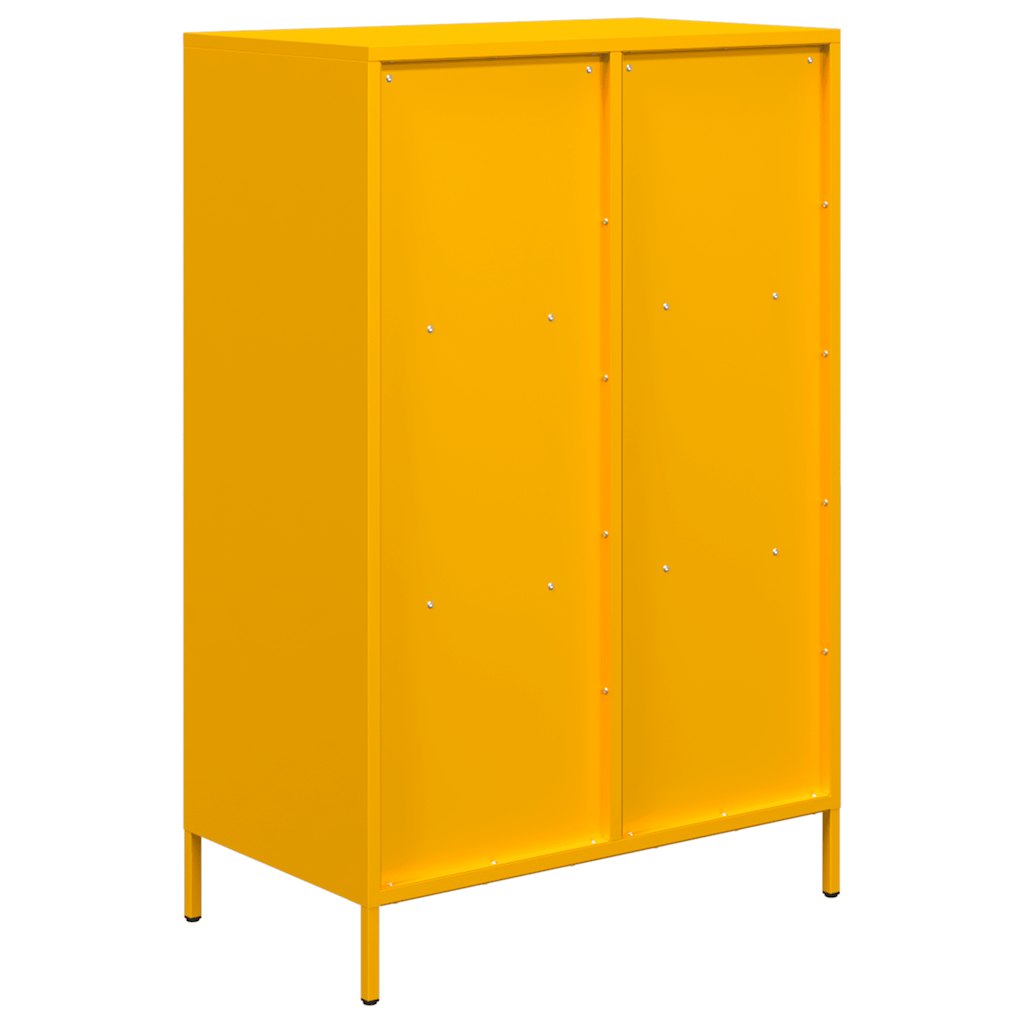 vidaXL Aparador acero amarillo mostaza 68x39x103,5 cm