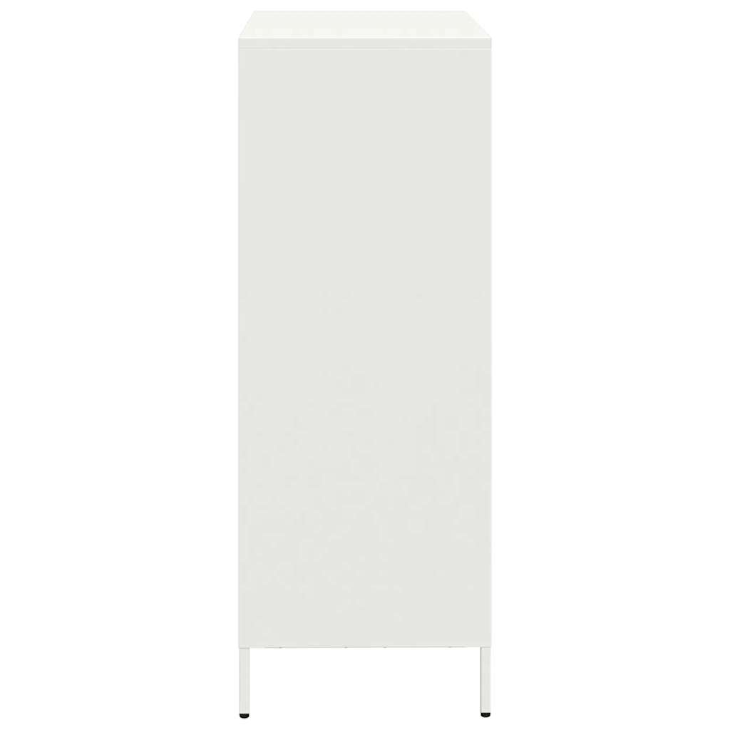 vidaXL Aparador acero blanco 68x39x103,5 cm