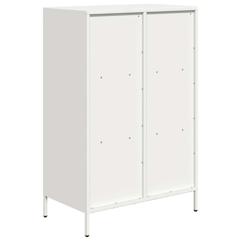 vidaXL Aparador acero blanco 68x39x103,5 cm