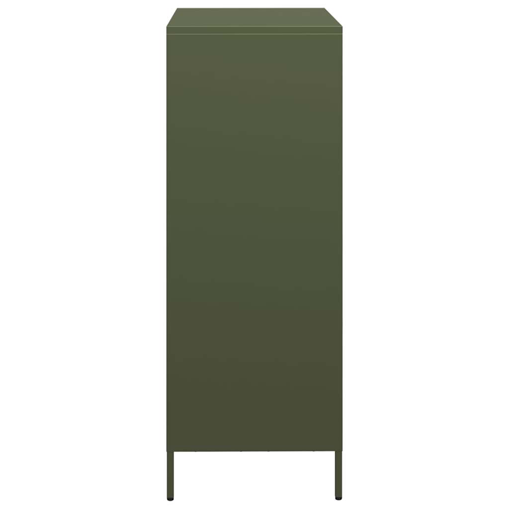 vidaXL Aparador de acero verde oliva 68x39x103,5 cm