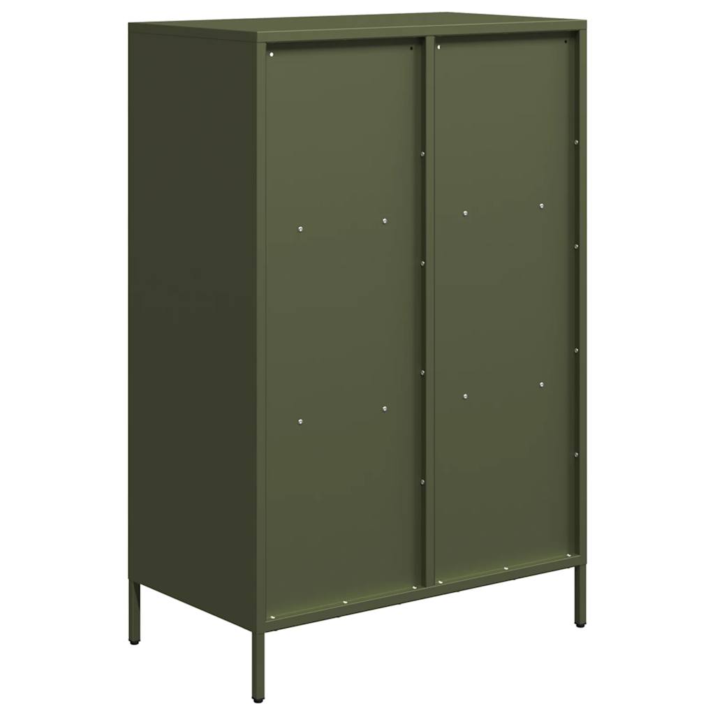 vidaXL Aparador de acero verde oliva 68x39x103,5 cm