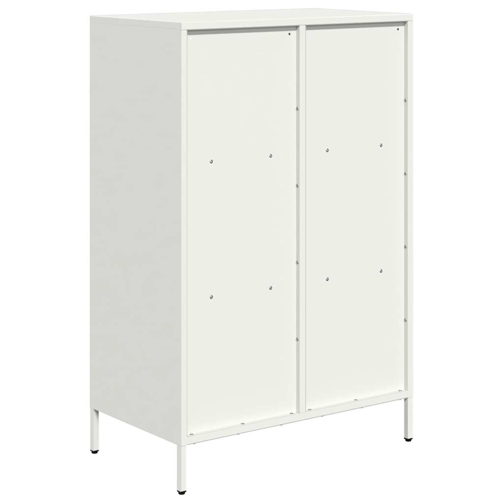 vidaXL Aparador de acero blanco 68x39x103,5 cm