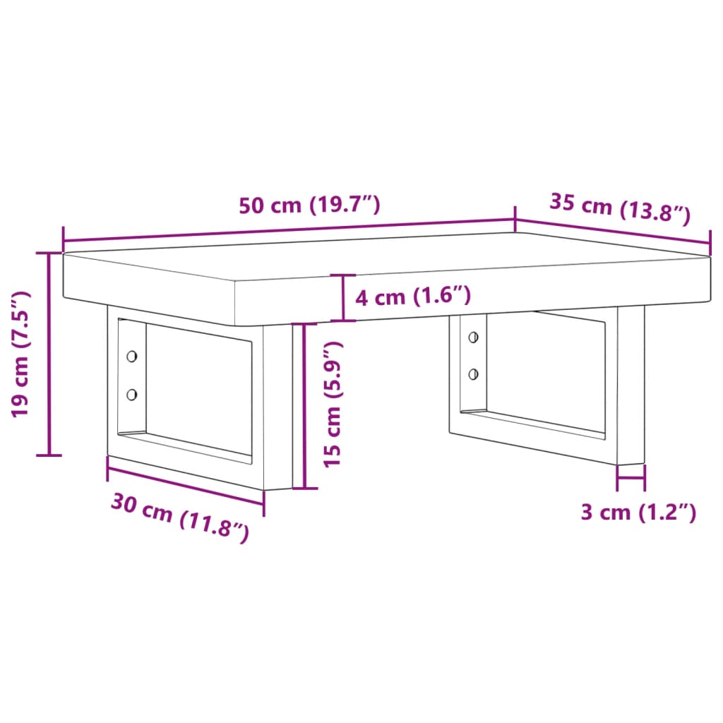 vidaXL Estante de lavabo de pared de acero y madera maciza de haya