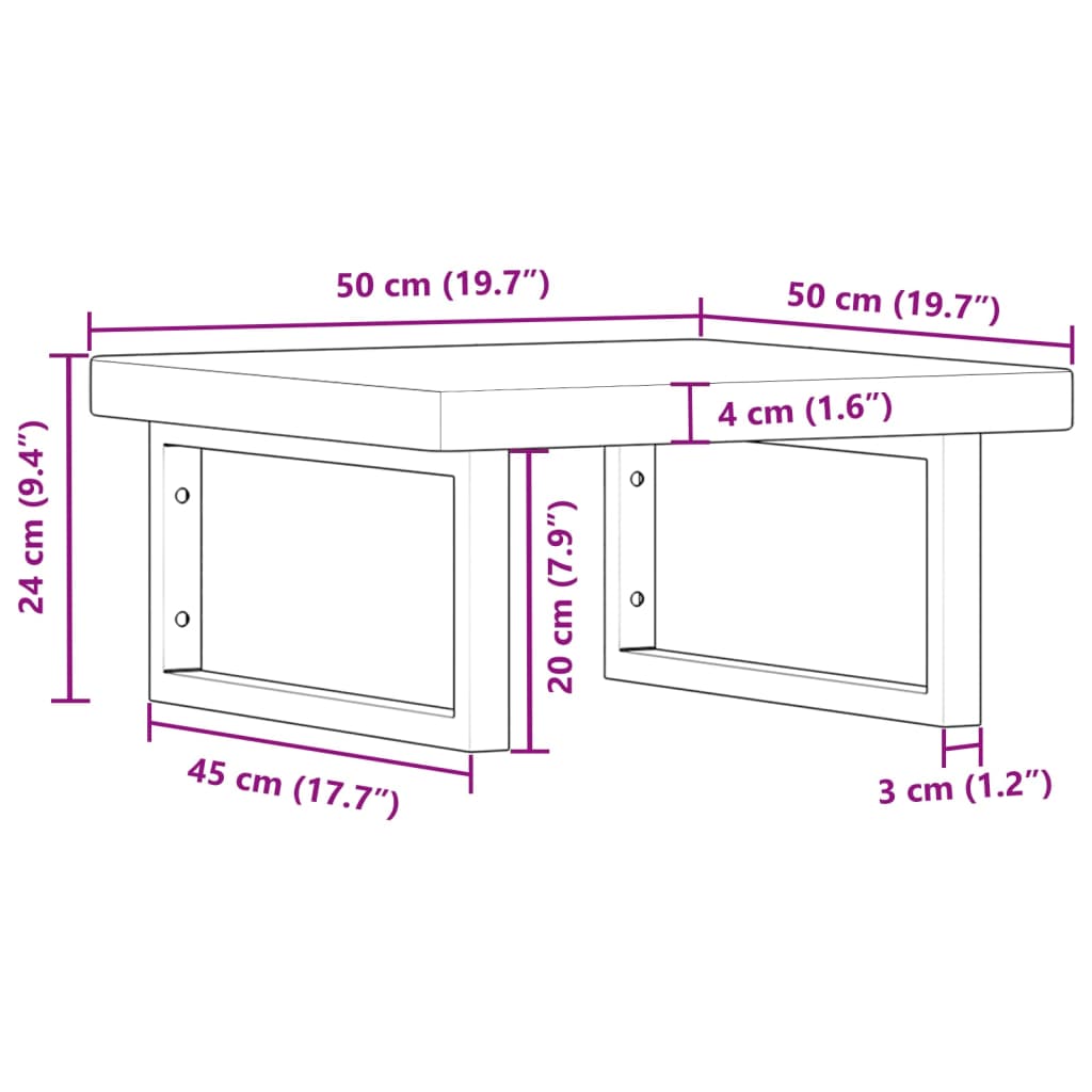 vidaXL Estante de lavabo de pared de acero y madera maciza de roble