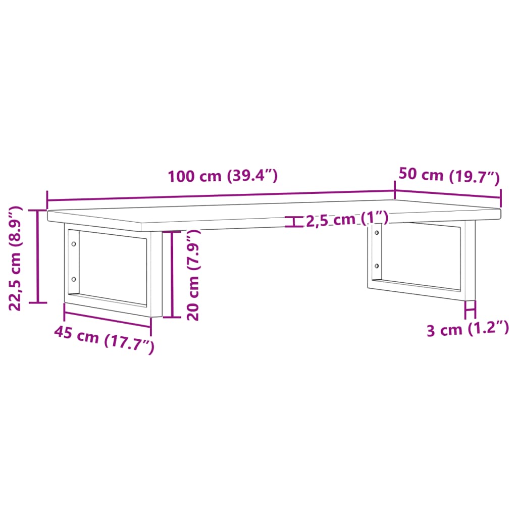 vidaXL Estante de lavabo de pared de acero y madera maciza de roble